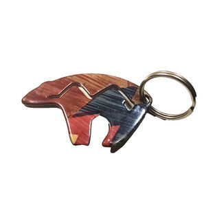 Alaska Design Bear Keychain Metal